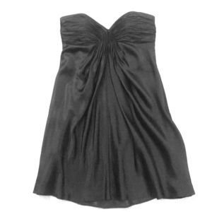 Black silk strapless dress